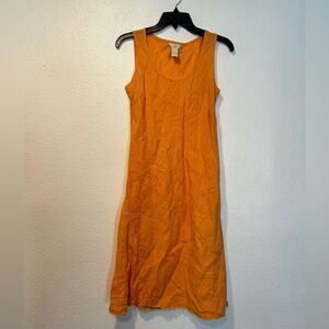 J.Jill 100% linen Orange Sleeveless Dress